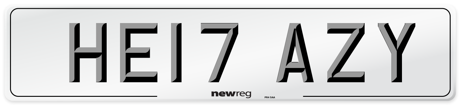 HE17 AZY Number Plate from New Reg